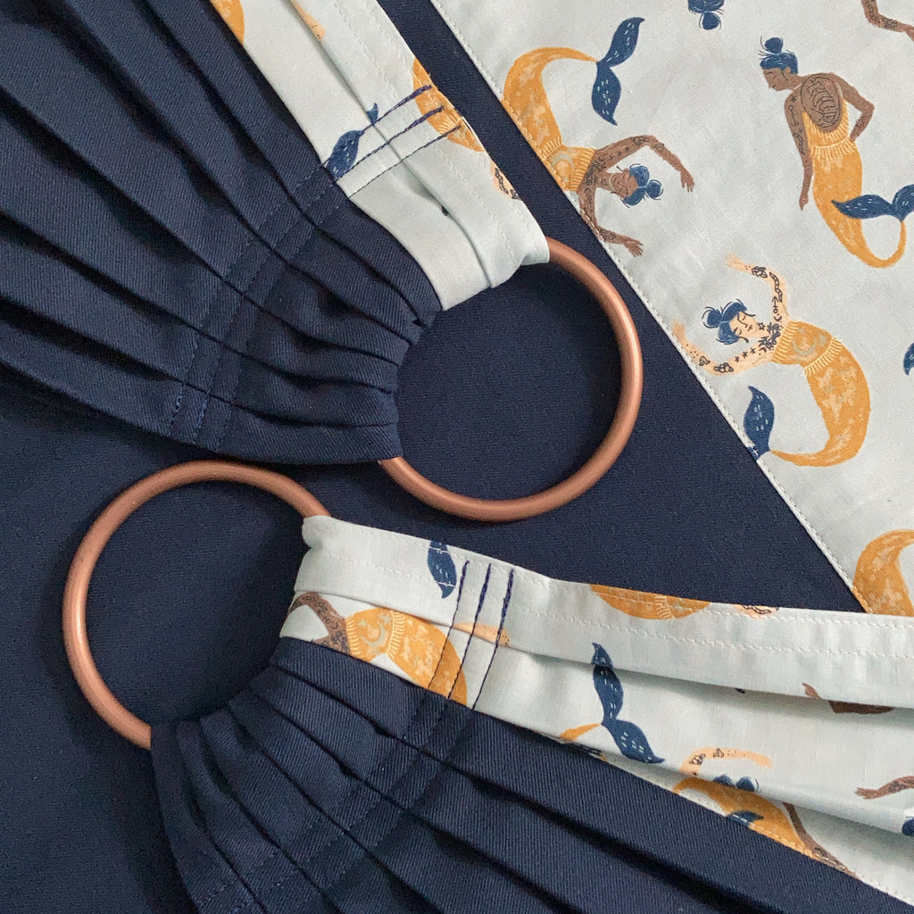 Sewfunky Designer Midwifery Weigh Sling Sink or Swim on Navy Organic