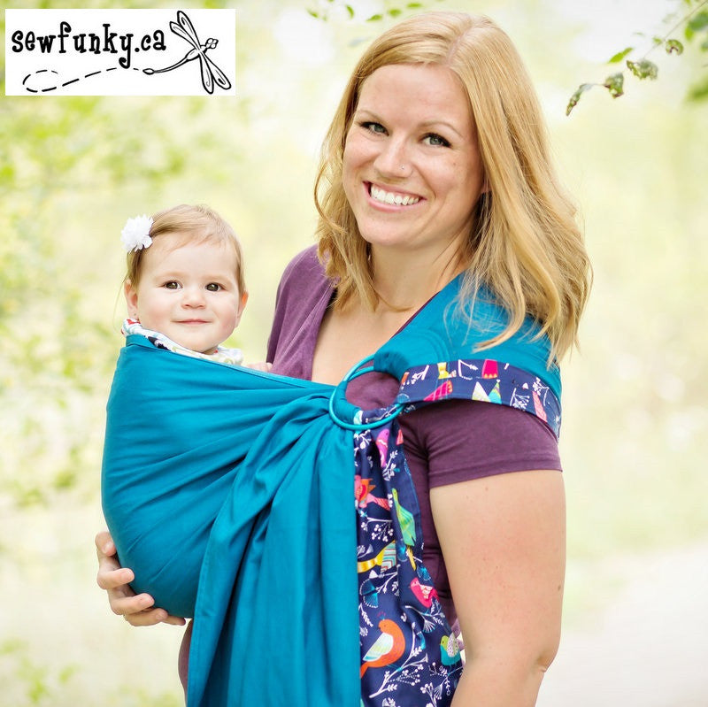 Sewfunky Designer Baby Sling Bluebird Teal #SF042 SOLD OUT