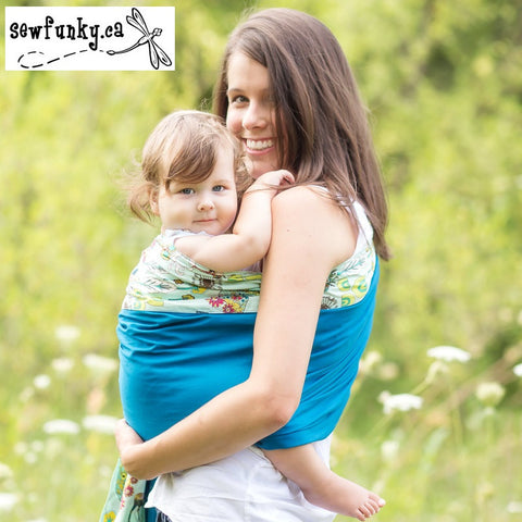 Sewfunky Designer Baby Sling Forest Spirit on Teal Blue #SF044