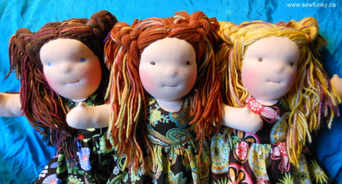 Sewfunky Waldorf Inspired Natural Doll Sisters