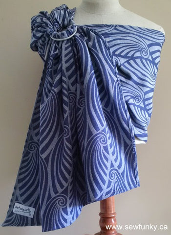 Sewfunky Woven Ring Sling Blue Waves