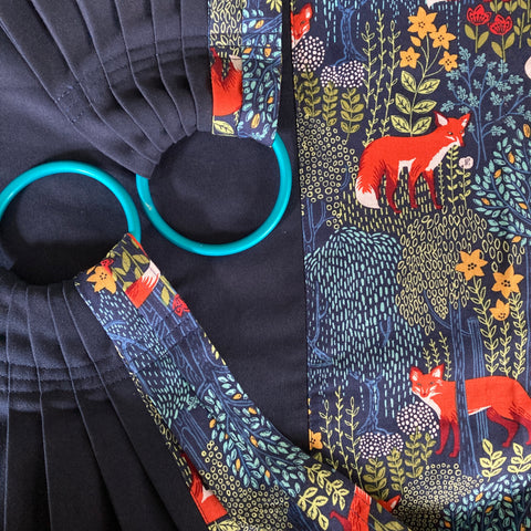 Sewfunky Designer Midwifery Weigh Sling Into the Woods on Navy Organic