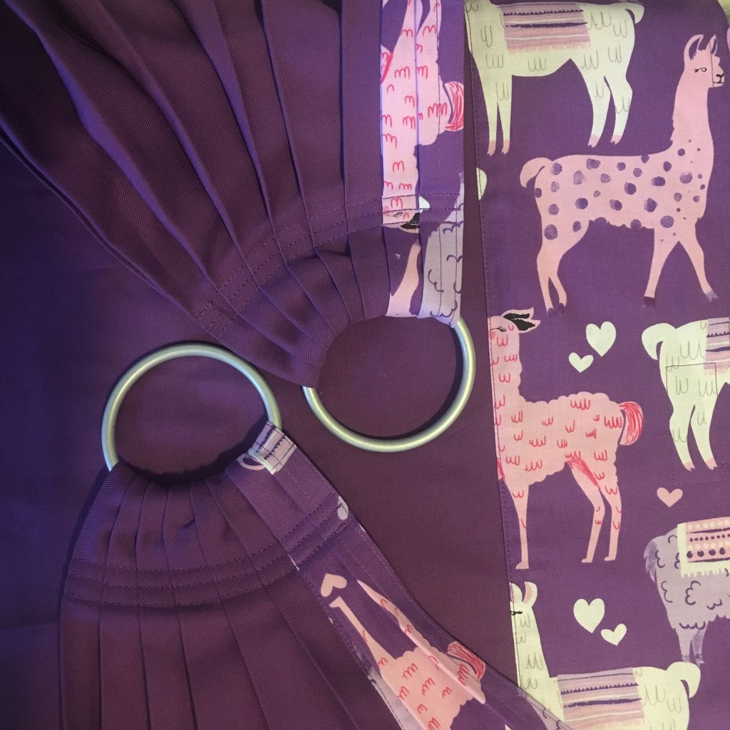 Sewfunky Designer Midwifery Weigh Sling Llama Love on Violet