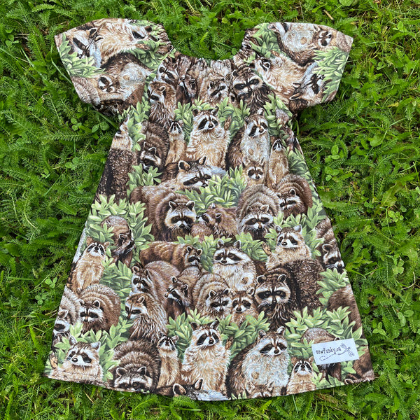 Sewfunky Pixie Dress - Raccoons