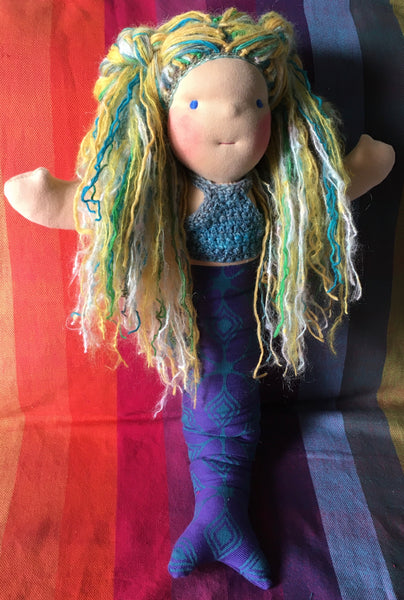 Sewfunky Waldorf Inspired Natural Mermaid Doll Ready to Ship
