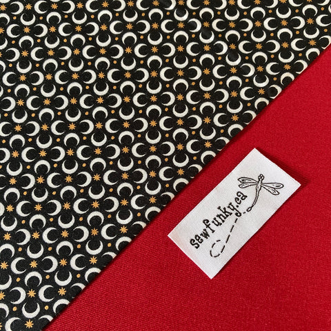 Sewfunky Designer Midwifery Weigh Sling Luna on Red Organic