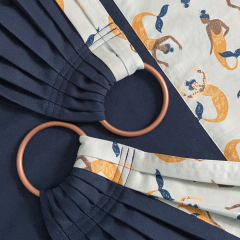 Sewfunky Designer Midwifery Weigh Sling Sink or Swim on Navy Organic