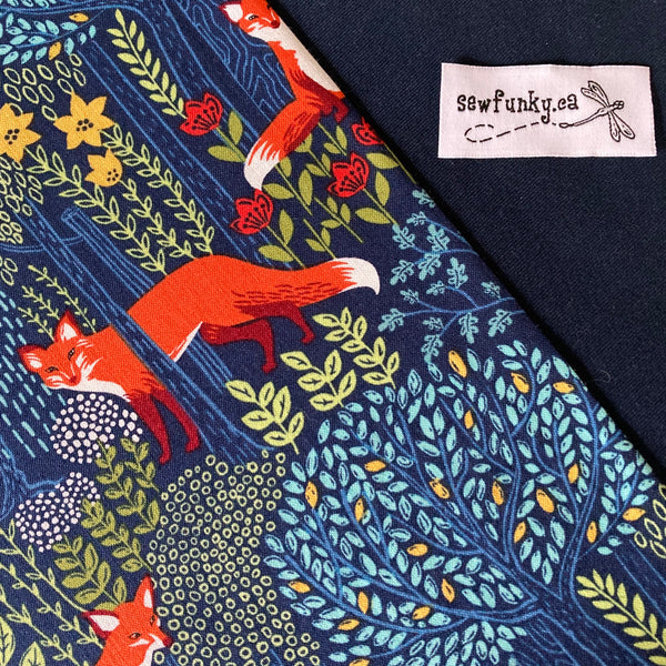 Sewfunky Designer Midwifery Weigh Sling Into the Woods on Navy Organic