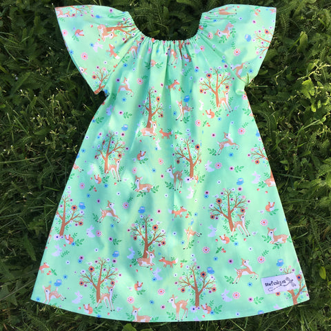 Sewfunky Pixie Dress - Green Forest