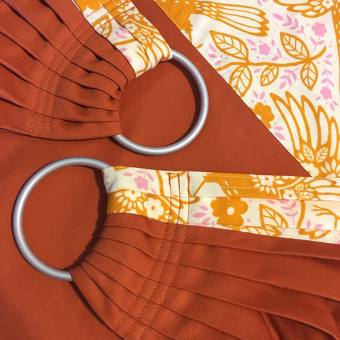 Sewfunky Midwifery Weigh Sling Meadowlark on Sweet Potato Organic