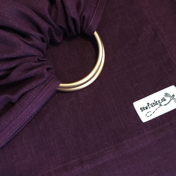 Sewfunky Linen Ring Sling - Aubergine