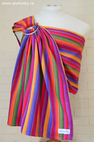 Sewfunky Woven Ring Sling Fiesta Rainbow